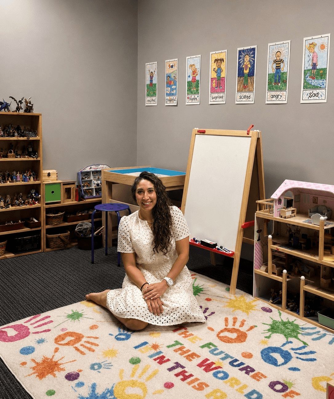 Vanessa in her playroom