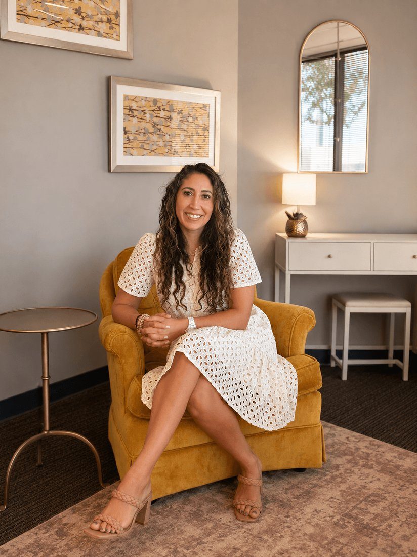 Vanessa Pate smiling in her counseling office